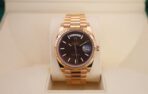 Rolex Day-Date 40 Rose Gold Chocolate Diagnonal Motif Index Dial & Fluted Bezel President Bracelet 228235 - - 图片 2