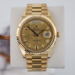Rolex Day-Date 40 Yellow Gold Champagne Roman Dial & Fluted Bezel President Bracelet 228238 -