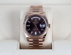 Rolex Day-Date 40 Rose Gold Chocolate Diamond Dial & Fluted Bezel President Bracelet 228235 - - 图片 2