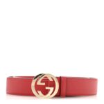 Moon Calfskin Interlocking G 37mm Belt 110 44 Vibrant Red