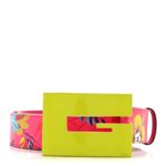 Calfskin Floral Heron G Cube Memorable Buckle 40mm Belt 80 32 Pink Green Multicolor