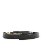 Lambskin CC Metal Double Wrap Belt Black - 图片 2