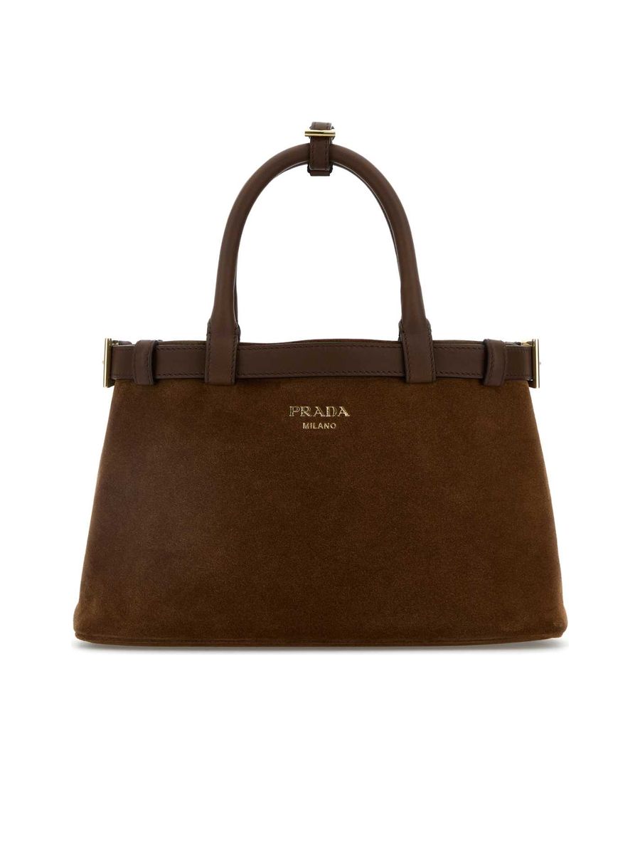 1BA4182C4S_F0324-1.jpg Prada Buckle Small Suede Handbag with Double Belt - 图片 1