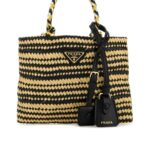 Twotone Raffia Handbag