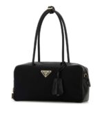 Re-Nylon and Leather Small Top-Handle Bag with Padlock - 图片 2