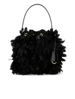 Embellished Satin Mini Bucket Bag