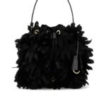 Embellished Satin Mini Bucket Bag