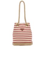 Embroidered Canvas Bucket Bag