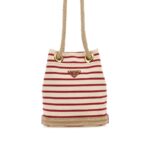 Embroidered Canvas Bucket Bag