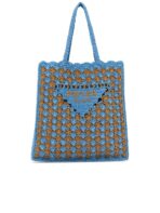 Twotone Raffia Shopping Bag