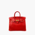 Hermès Birkin 25 Shiny Crocodile Niloticus Geranium GHW