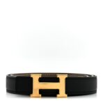 Swift Epsom 24mm Mini H Belt 85 34 Black Etoupe