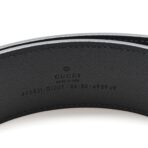 Textured Dollar Calfskin Double G 40mm Belt 85 34 Black - 图片 3