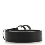 Calfskin GG Tennis Embossed Double G 40mm Belt 70 28 Intense Black - 图片 2