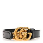 Calfskin GG Marmont Thin Chain Belt 85 34 Black