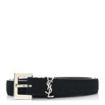 Suede Monogram 20mm Square Buckle Belt 70 28 Black