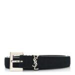 Suede Monogram 20mm Square Buckle Belt 70 28 Black