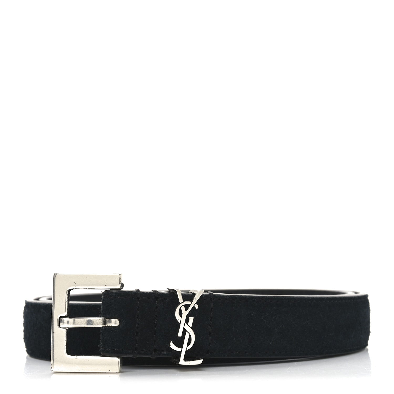 29b07175b78fbe3e6b03db35c3bde8a1.jpg Suede Monogram 20mm Square Buckle Belt 70 28 Black - 图片 1