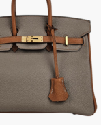 Hermes Birkin 25 Gris Mouette/Gold Togo PBHW - 图片 2