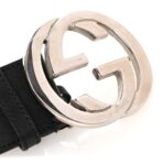Calfskin Interlocking G Belt 90 36 Black - 图片 8