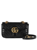 GG Marmont Mini Matelassé Black Leather Shoulder Bag - 图片 2