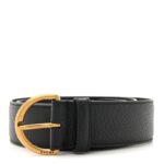 Textured Dollar Calfskin 40mm Belt 85 34 Black
