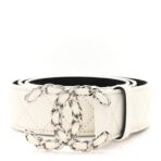 Caviar Quilted CC Chain Belt 80 32 White