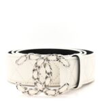Caviar Quilted CC Chain Belt 80 32 White