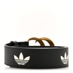 X ADIDAS Textured Dollar Calfskin Double G 40mm Belt 85 34 Black - 图片 2