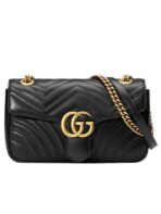 GG Marmont Small Matelasse Black Leather Shoulder Bag