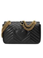 GG Marmont Small Matelasse Black Leather Shoulder Bag - 图片 7