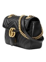 GG Marmont Small Matelasse Black Leather Shoulder Bag - 图片 3