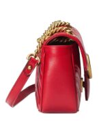 GG Marmont Mini Matelasse Red Leather Shoulder Bag - 图片 3
