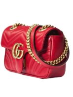 GG Marmont Mini Matelasse Red Leather Shoulder Bag - 图片 2