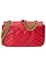 GG Marmont Mini Matelasse Red Leather Shoulder Bag - 图片 8