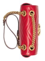 GG Marmont Mini Matelasse Red Leather Shoulder Bag - 图片 4