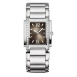 Stainless Steel 25mm Diamond Bezel On Gray Dial Quartz