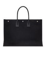Rive Gauche Tote Bag in Linen and Leather - 图片 4