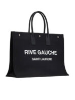 Rive Gauche Tote Bag in Linen and Leather - 图片 2