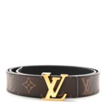 Calfskin Monogram 30mm LV Initiales Reversible Belt 85 34 Black