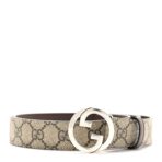 GG Supreme Monogram Calfskin Blondie Interlocking G 30mm Belt 110 44 Beige Ebony New Acero