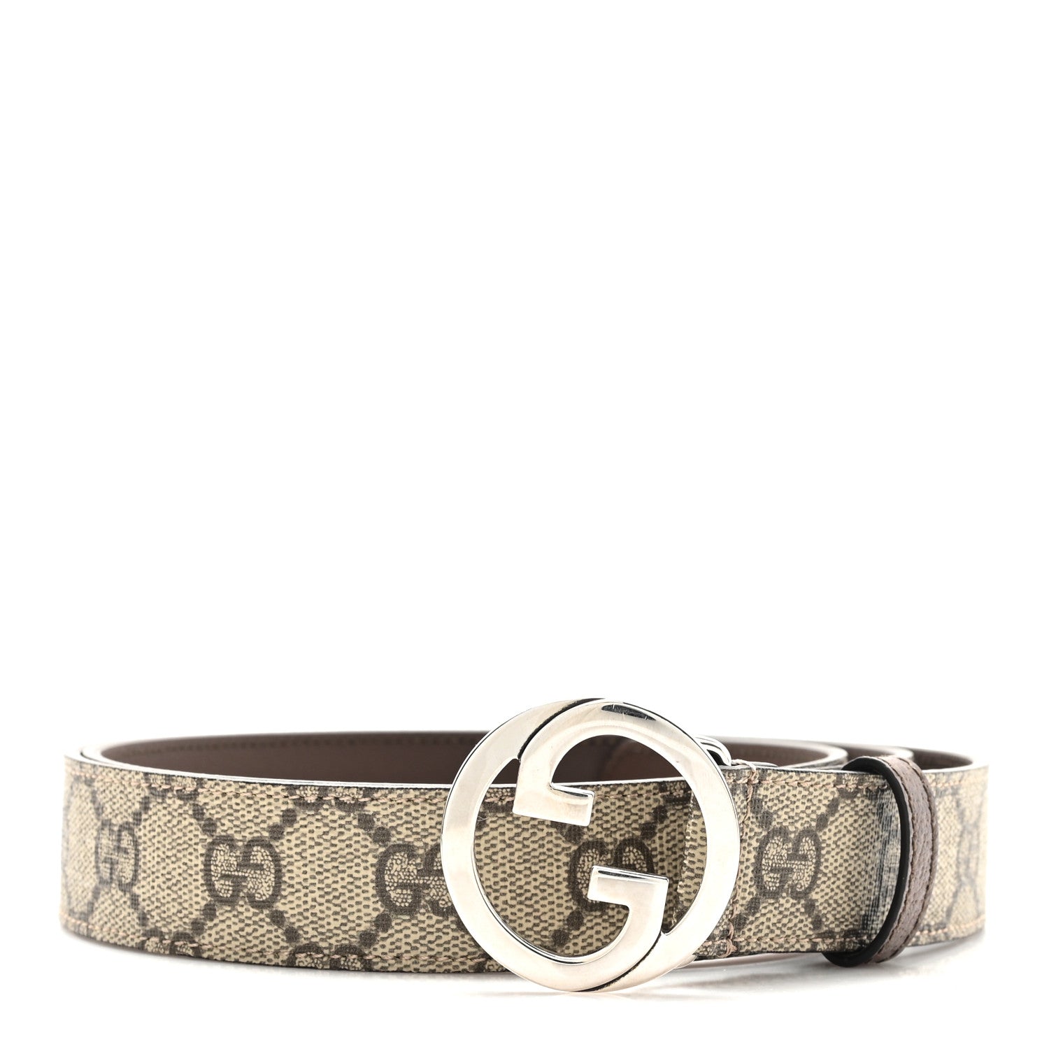 50608b12ab44135c211e65a40f91024b_41cd91a9-06de-41f5-bac6-f04a8340dbbd.jpg GG Supreme Monogram Calfskin Blondie Interlocking G 30mm Belt 110 44 Beige Ebony New Acero - 图片 1