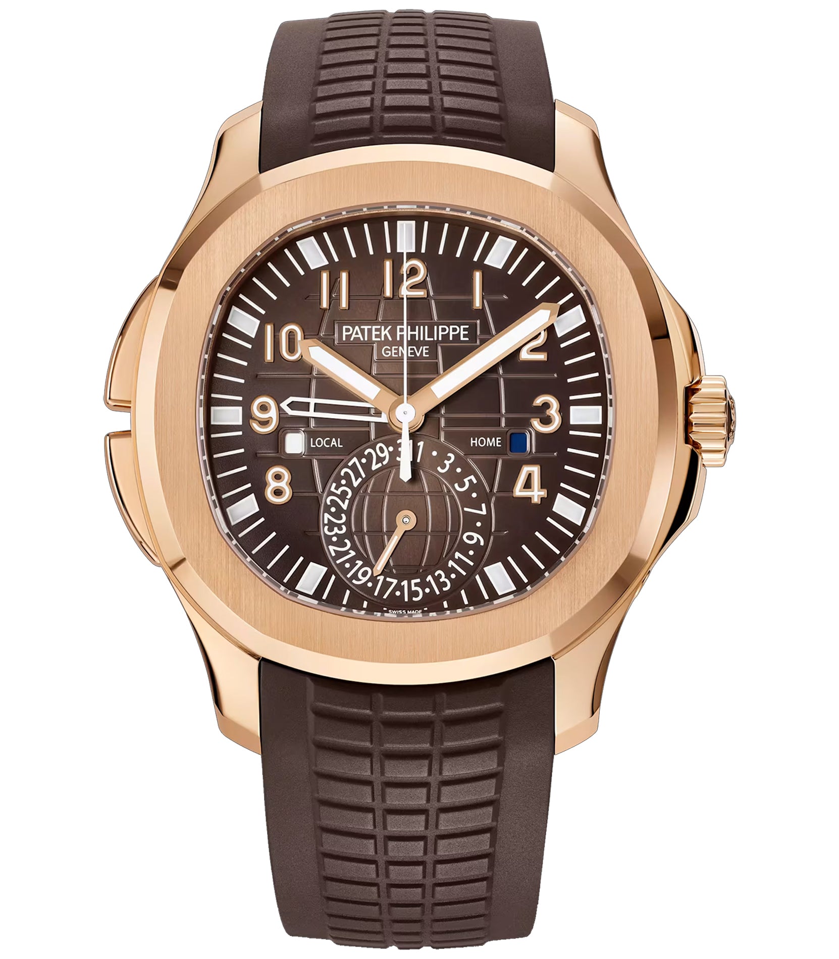 5164-1.jpg 41mm Travel Time 18k Rose Gold Sunburst Brown Dial - 图片 1