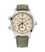 42毫米飞行员旅行时间腕表，18K白金表壳，象牙色表盘