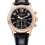 41mm Annual Calendar Chrono 18k Rose Gold Baguette Diamonds
