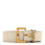 Smooth Calfskin Monogram Square Buckle Belt 80 32 Crema Soft