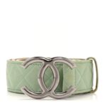 Lambskin Quilted CC Belt 80 32 Green