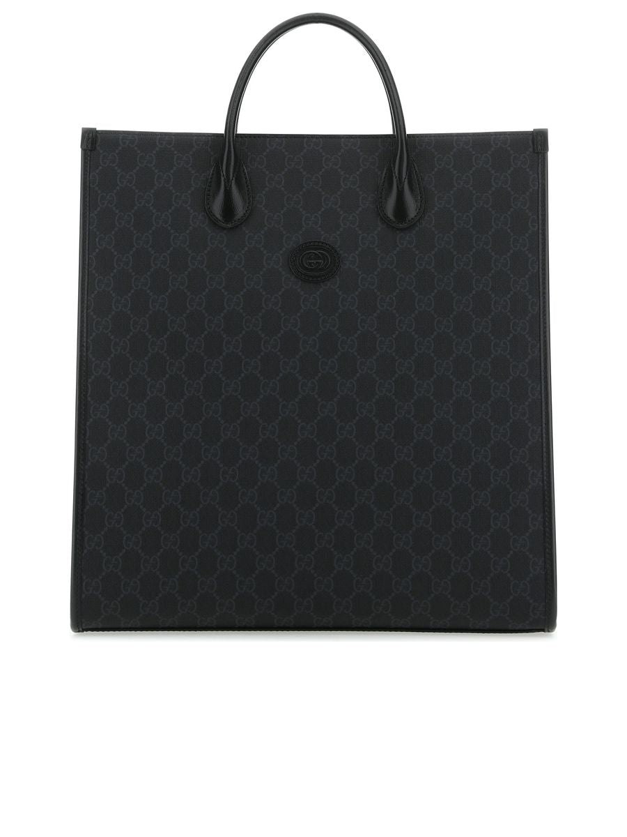 67415592THN_1000-1.jpg GG Supreme Fabric and Leather Shopping Bag - 图片 1