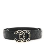 Calfskin Quilted CC Chain Belt 70 28 Black