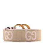 Monogram Jumbo GG Textured Dollar Calfskin Double G 40mm Belt 80 32 Camel Pink - 图片 2